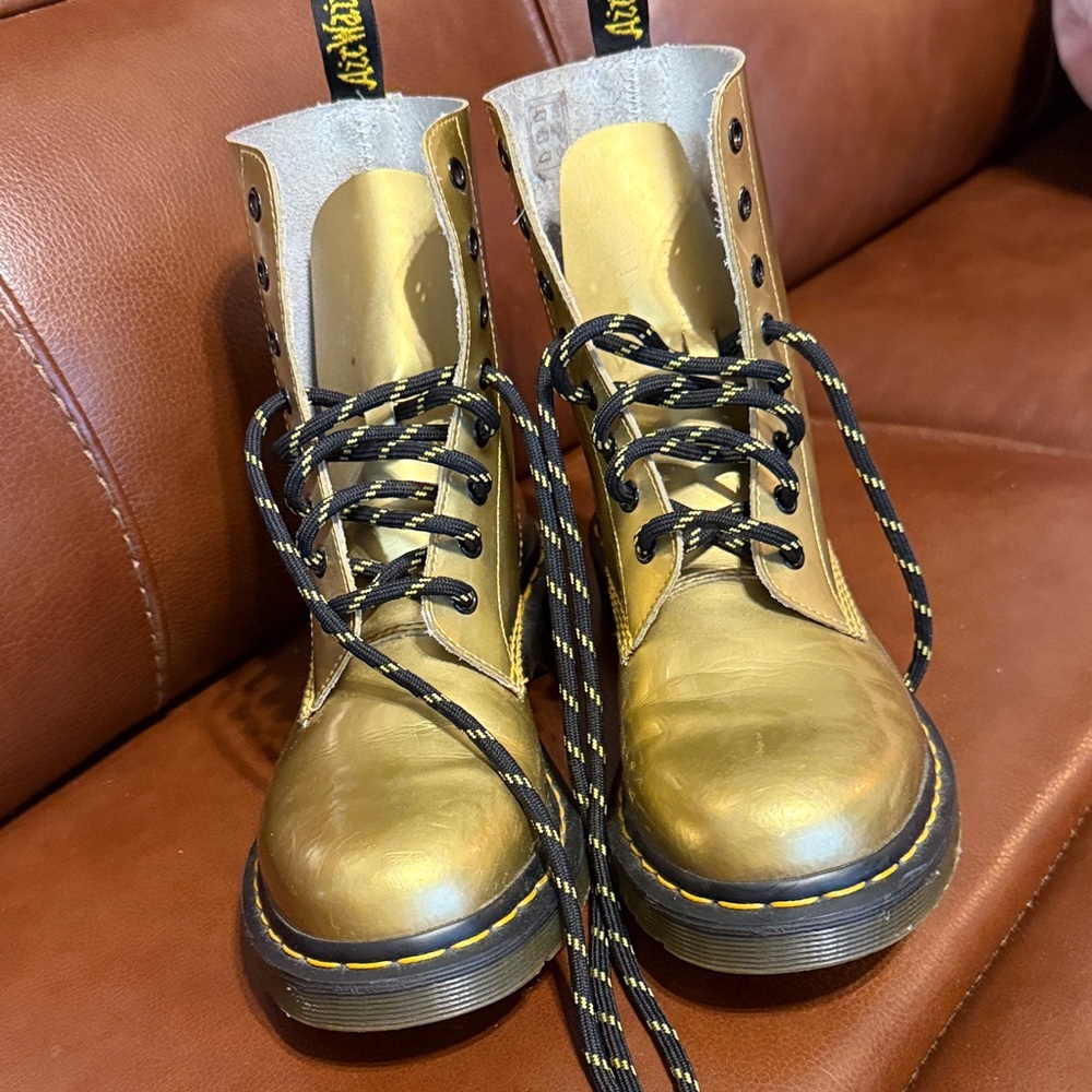 Dr. Martens Metallic Gold Boots